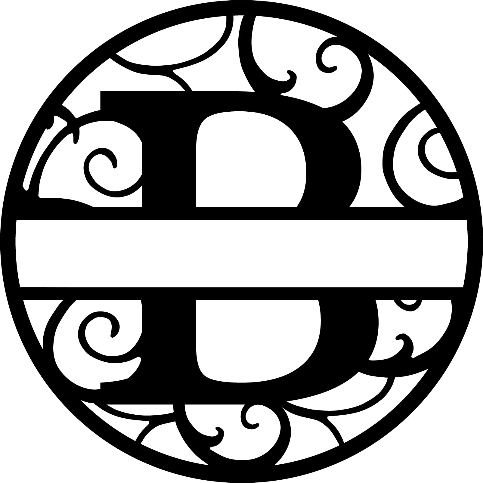 Initial letter monogram with circle outline
