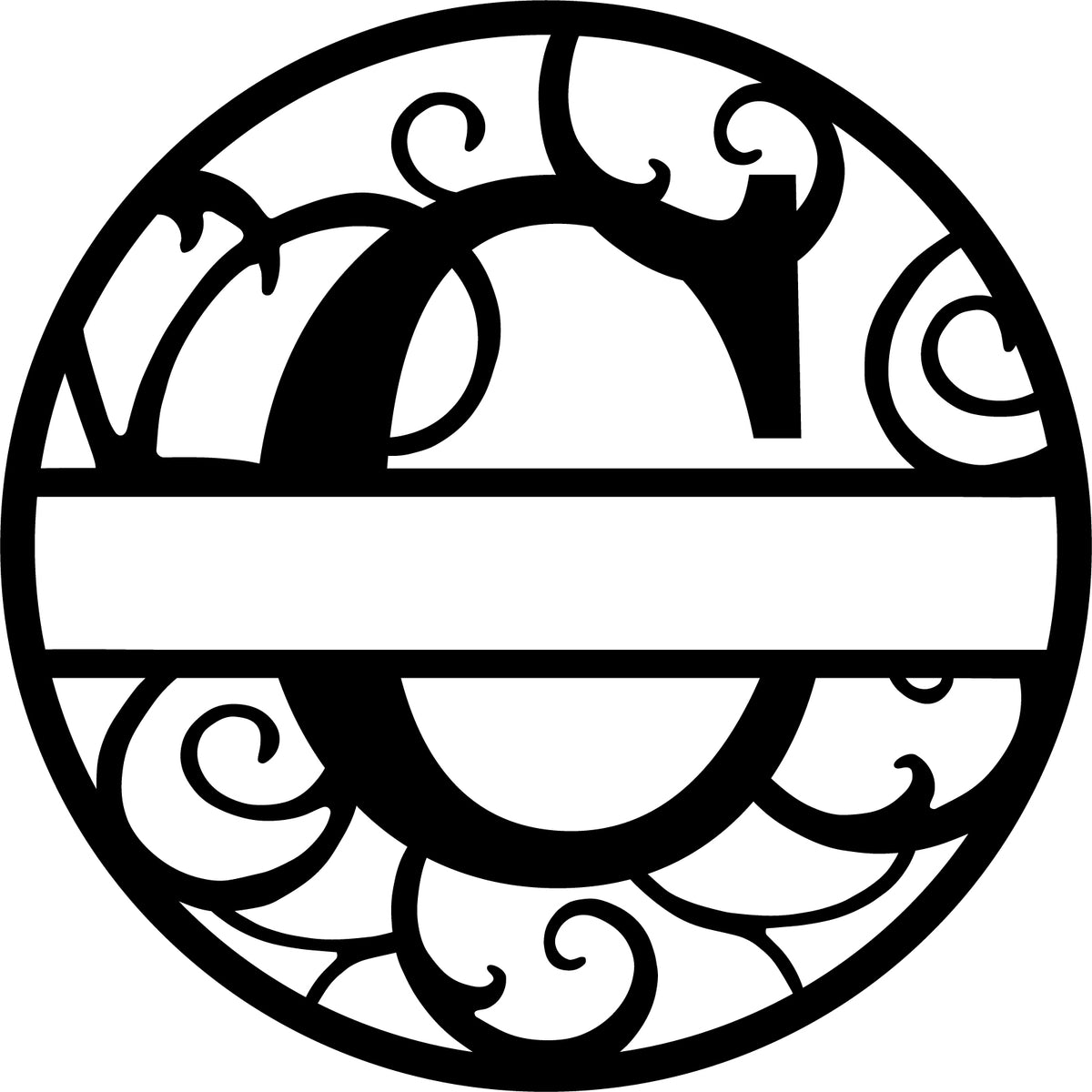 Initial letter monogram with circle outline