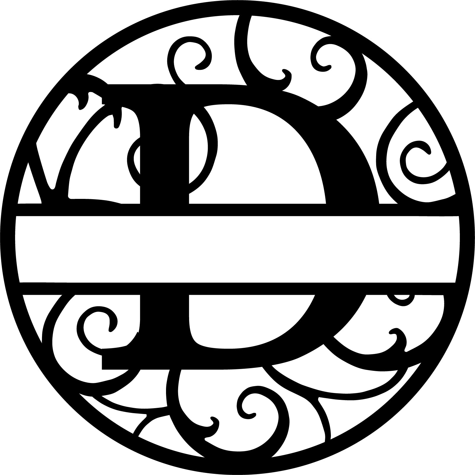 Initial letter monogram with circle outline