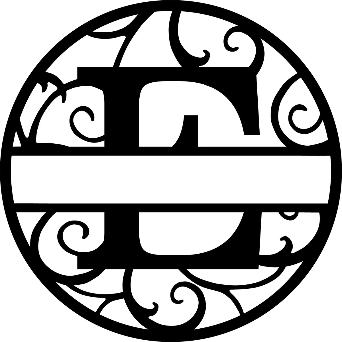 Initial letter monogram with circle outline