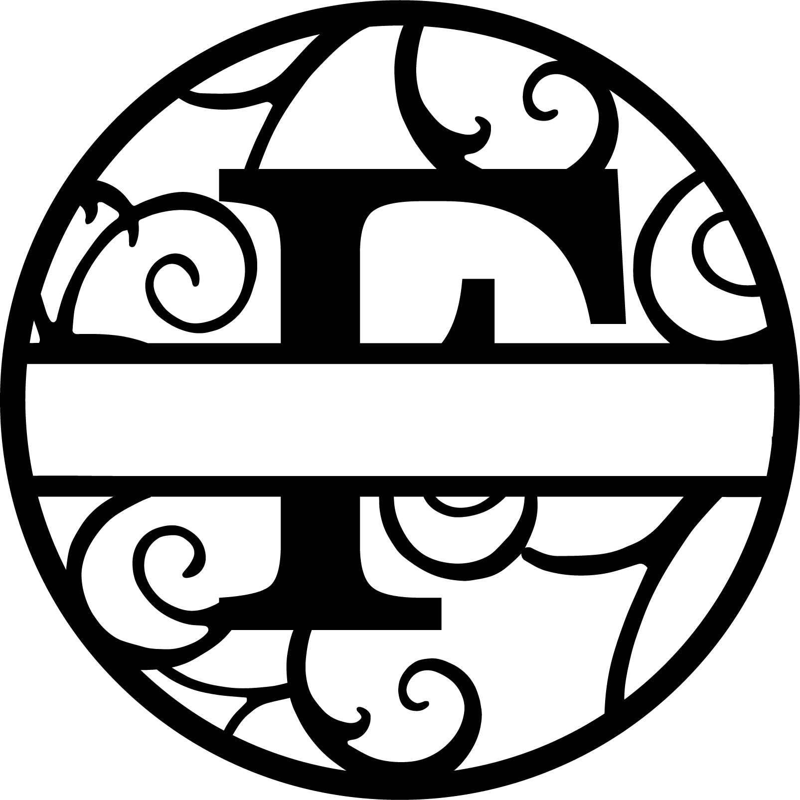 Initial letter monogram with circle outline
