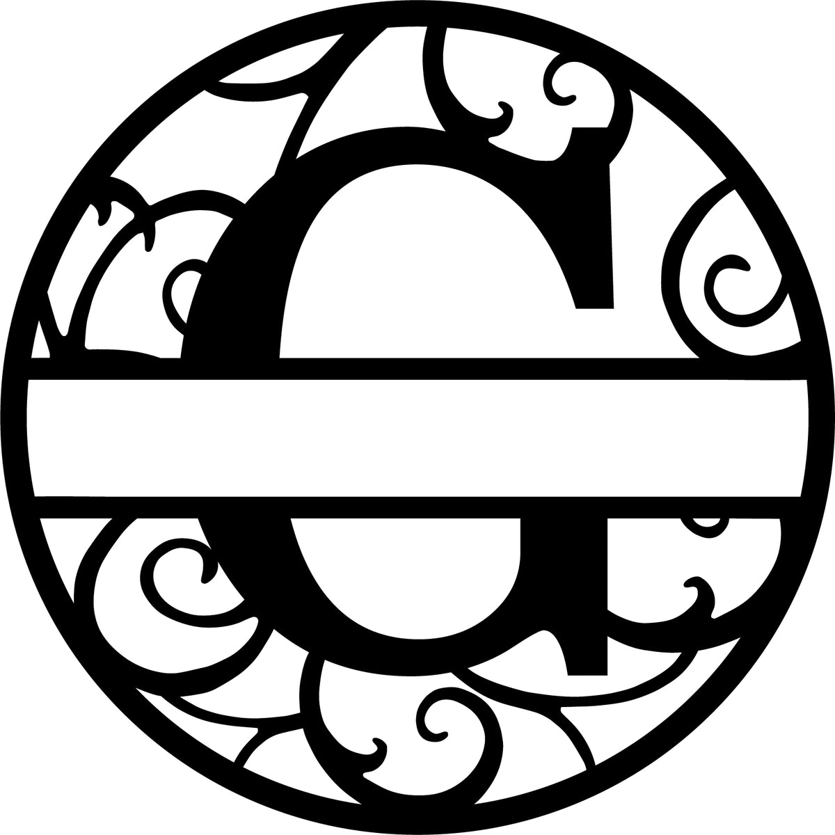 Initial letter monogram with circle outline