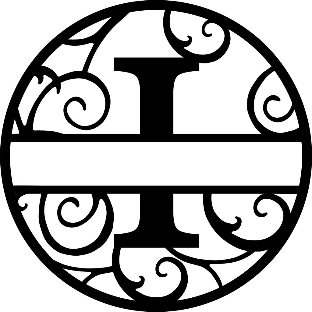Initial letter monogram with circle outline