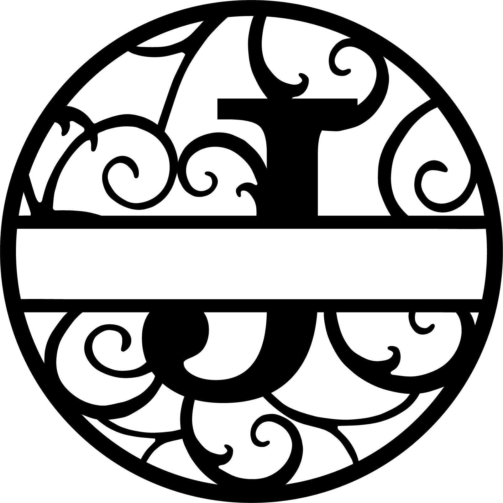 Initial letter monogram with circle outline
