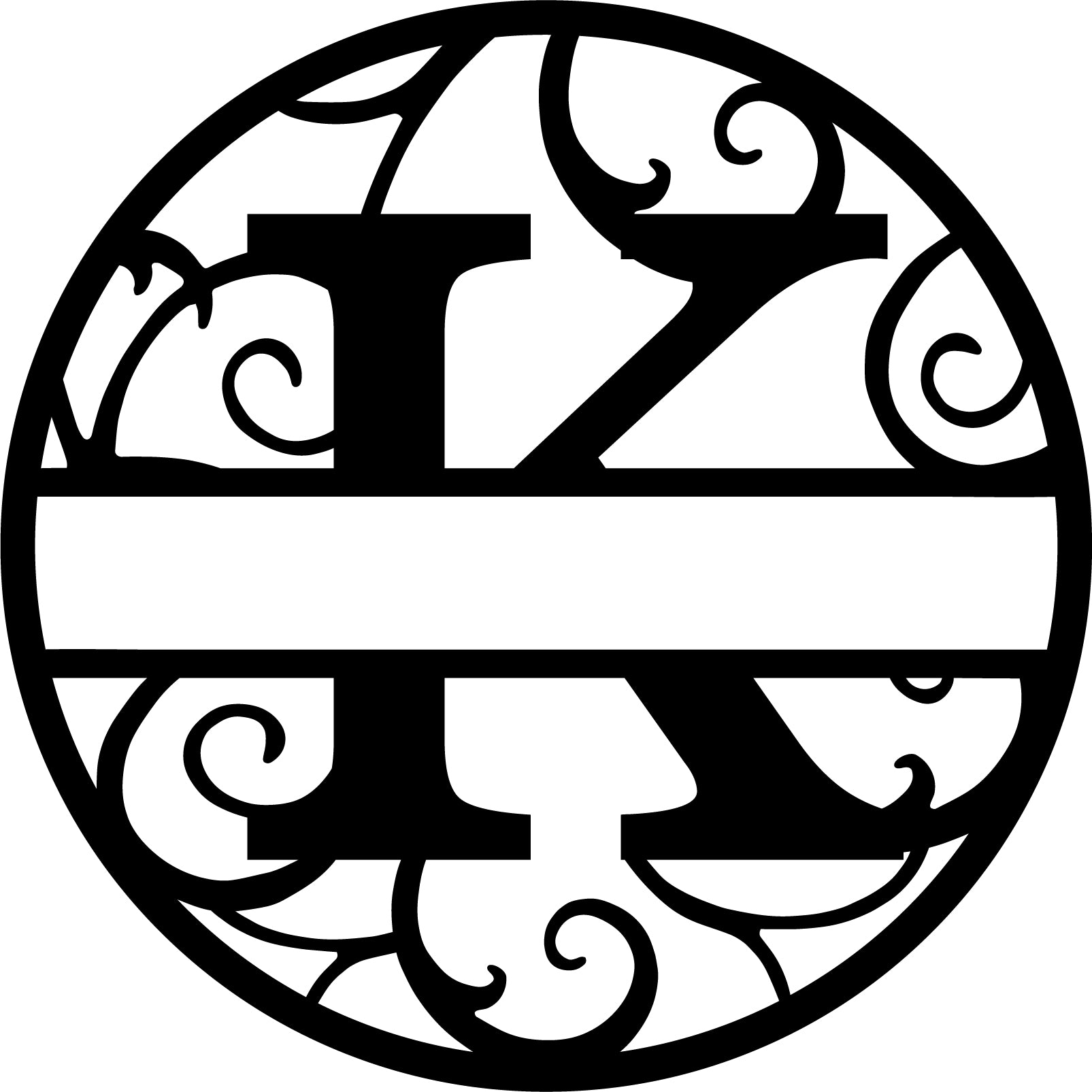 Initial letter monogram with circle outline