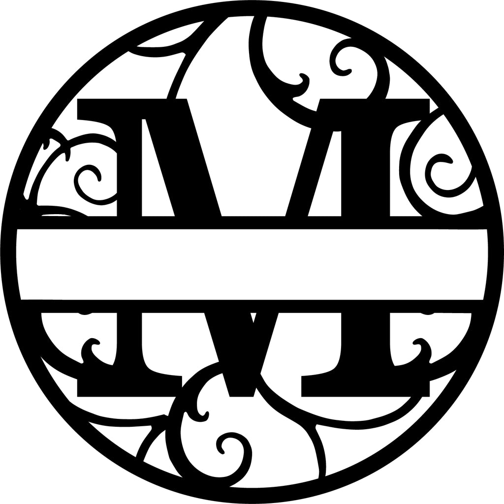 Initial letter monogram with circle outline