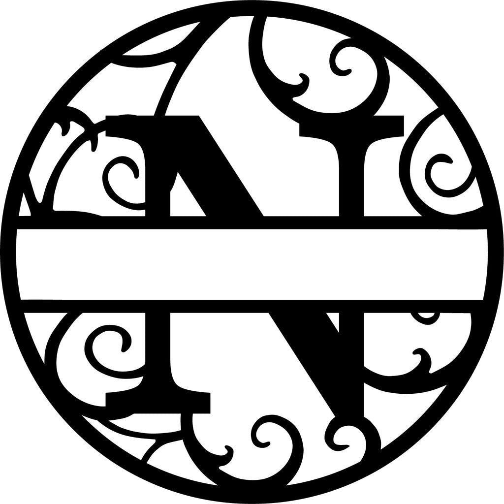 Initial letter monogram with circle outline