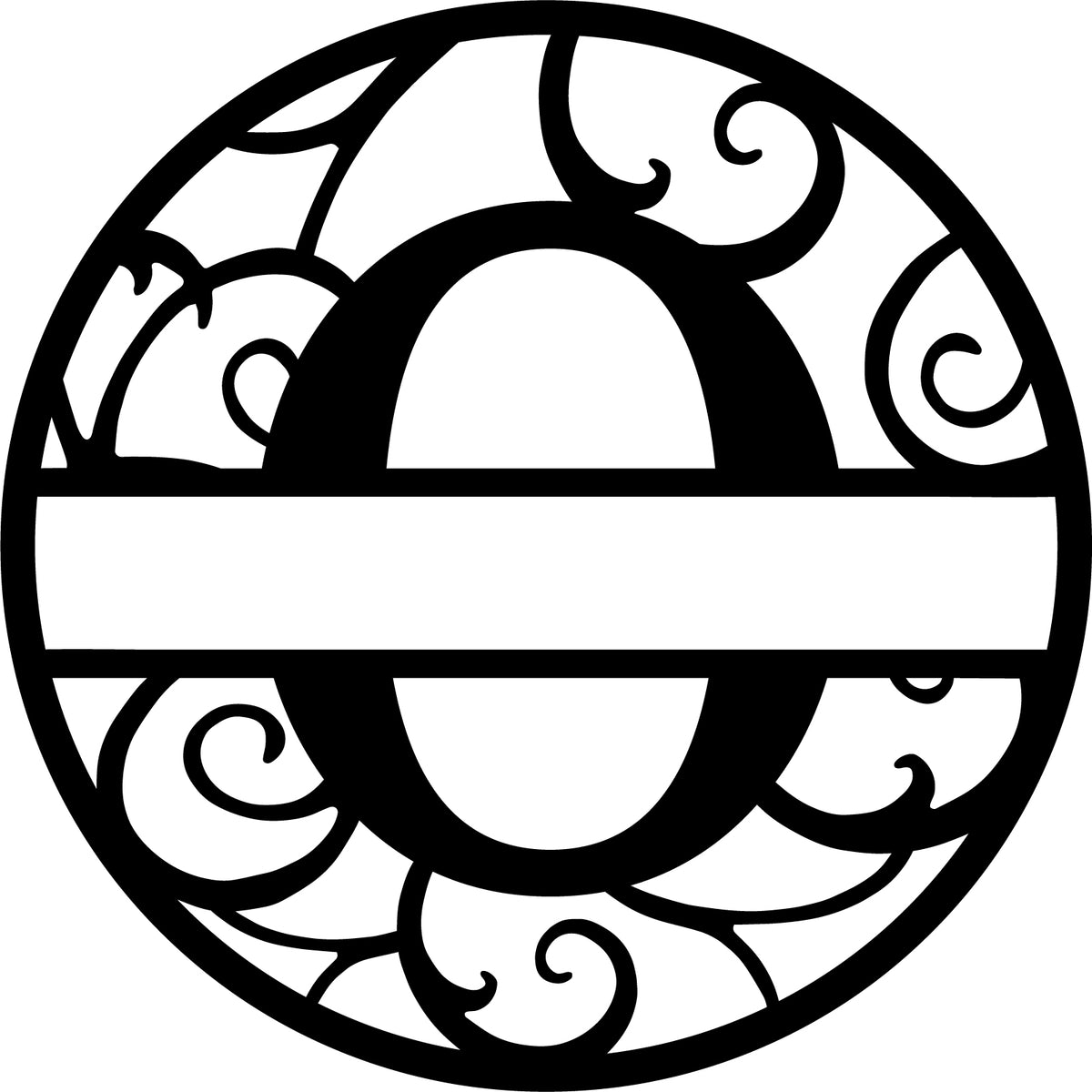 Initial letter monogram with circle outline