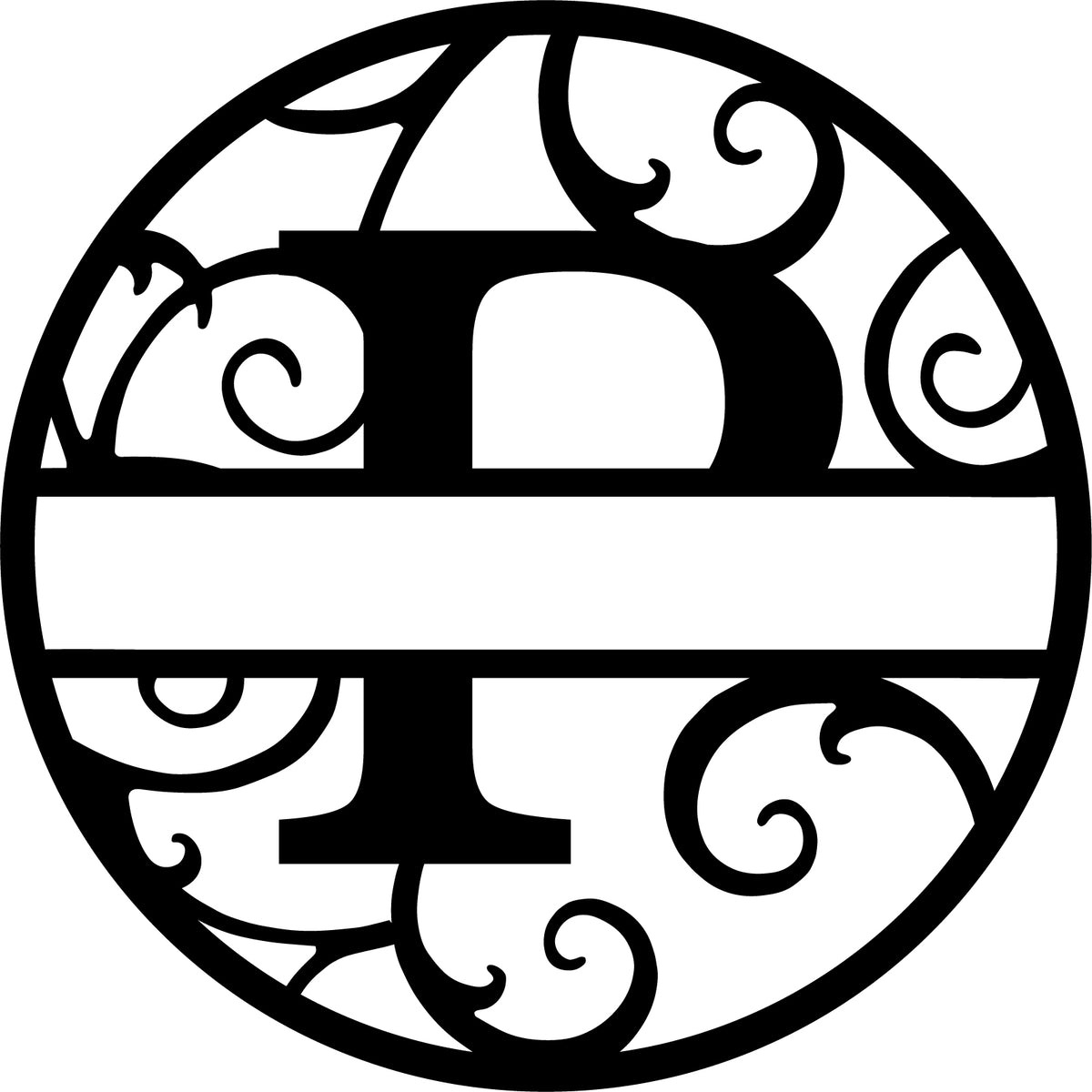 Initial letter monogram with circle outline