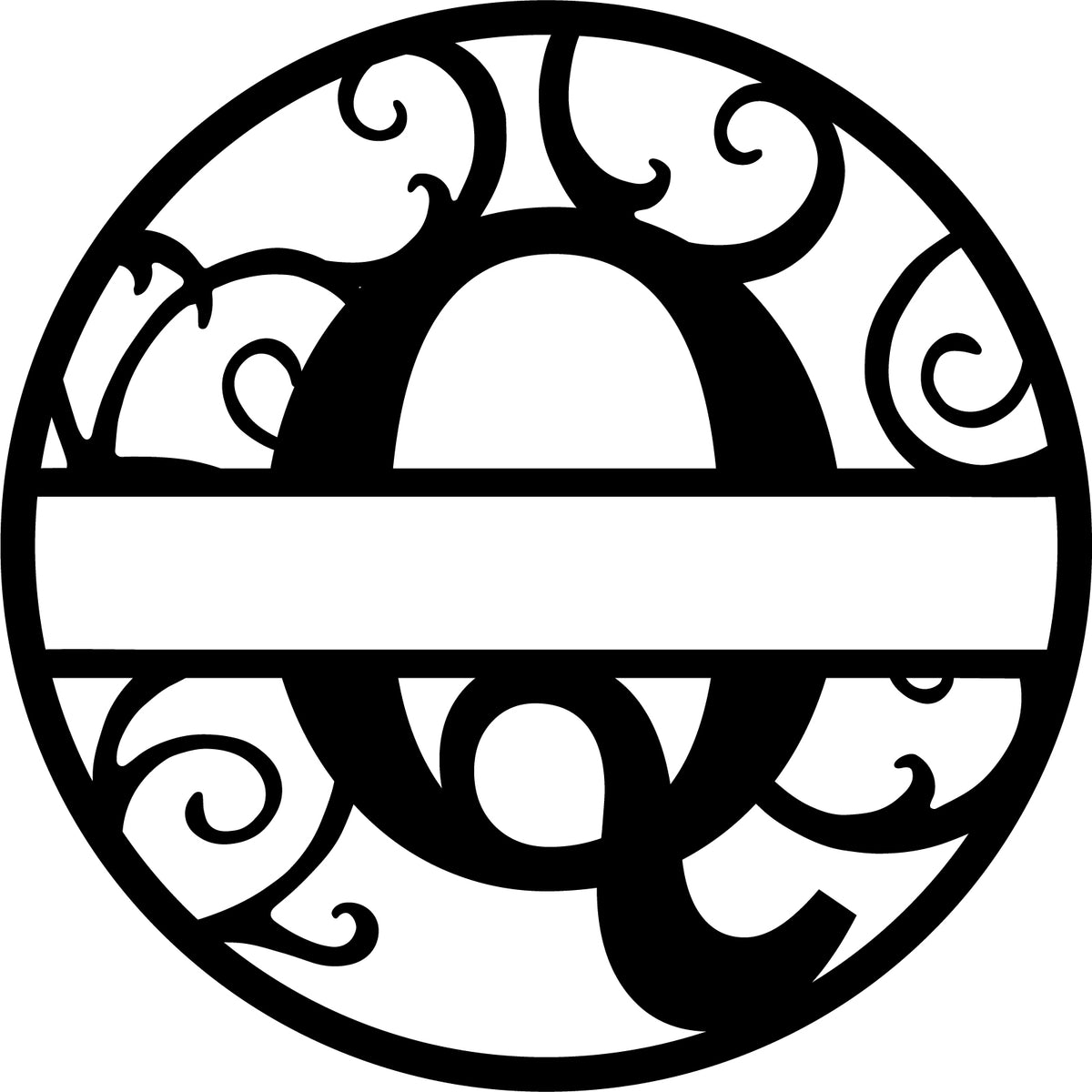 Initial letter monogram with circle outline