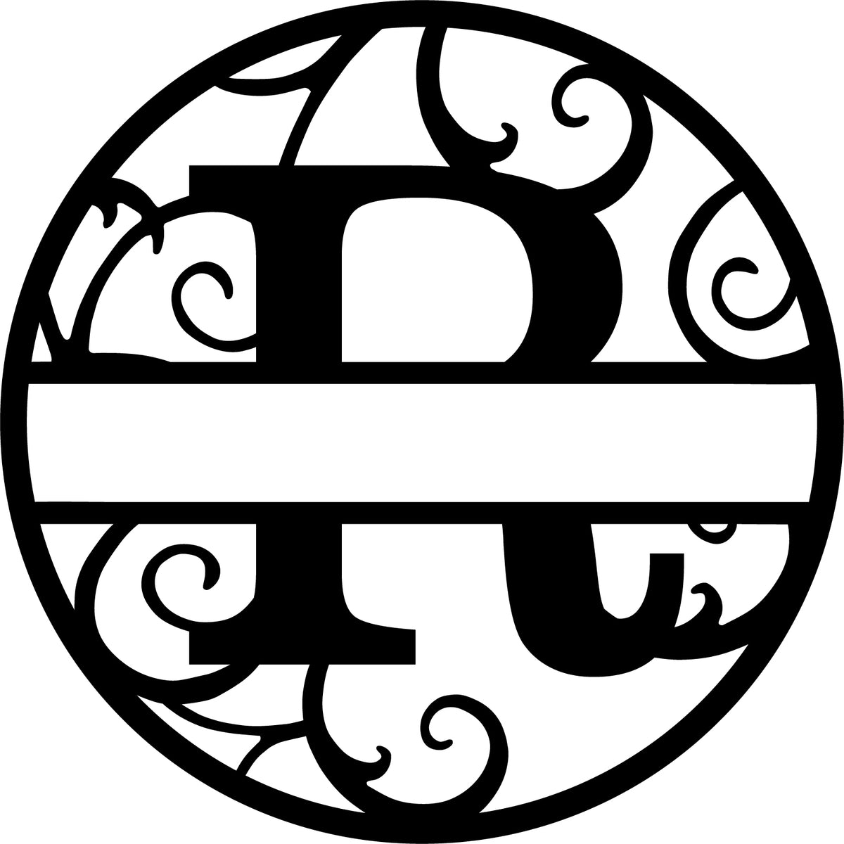 Initial letter monogram with circle outline