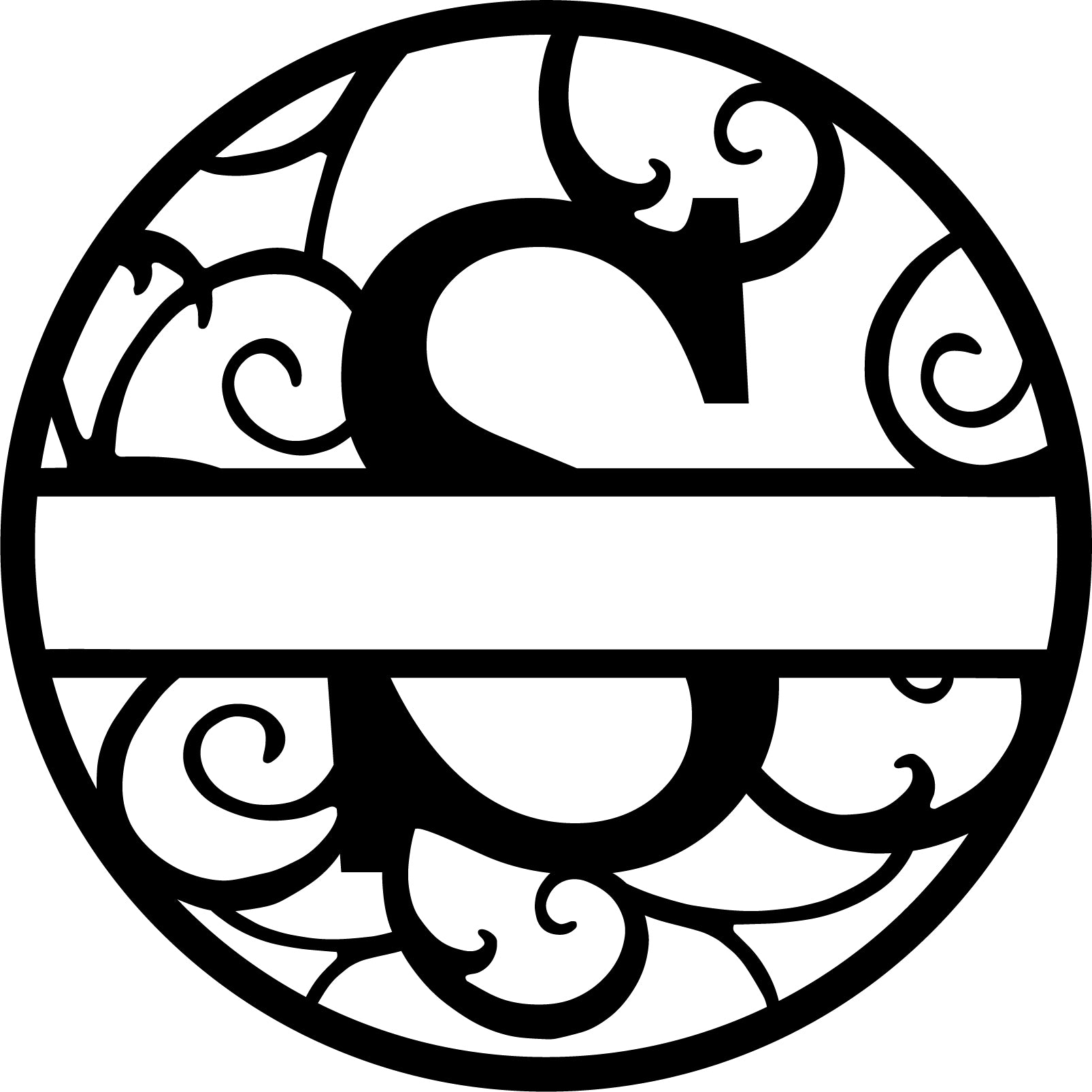 Initial letter monogram with circle outline