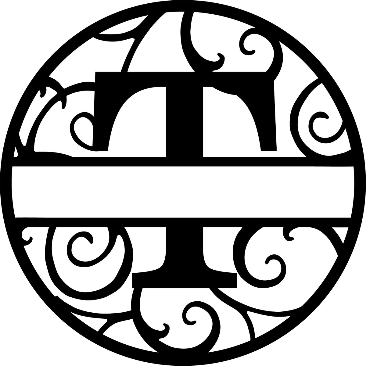 Initial letter monogram with circle outline