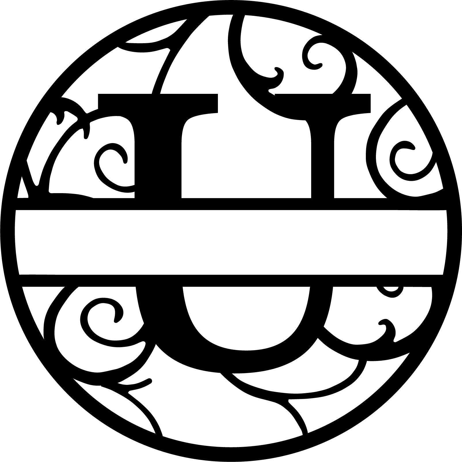 Initial letter monogram with circle outline