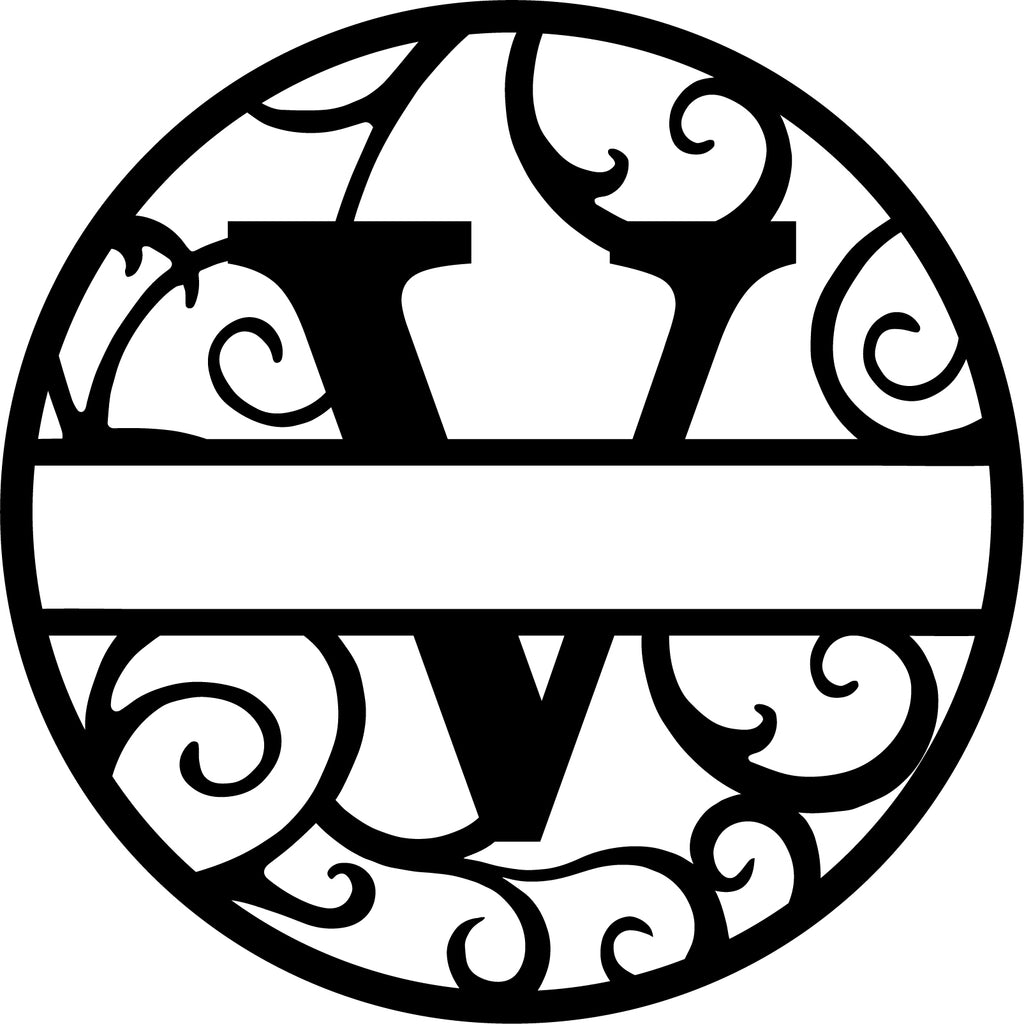 Initial letter monogram with circle outline