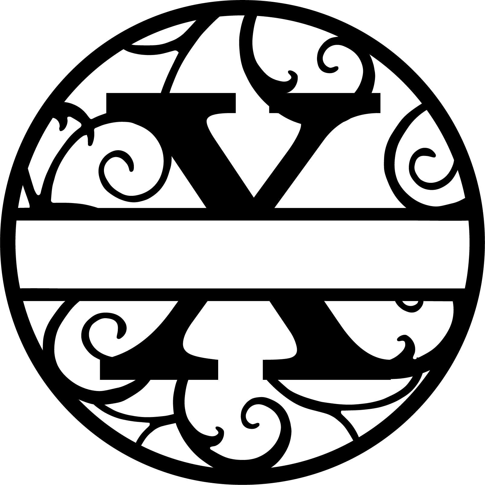 Initial letter monogram with circle outline