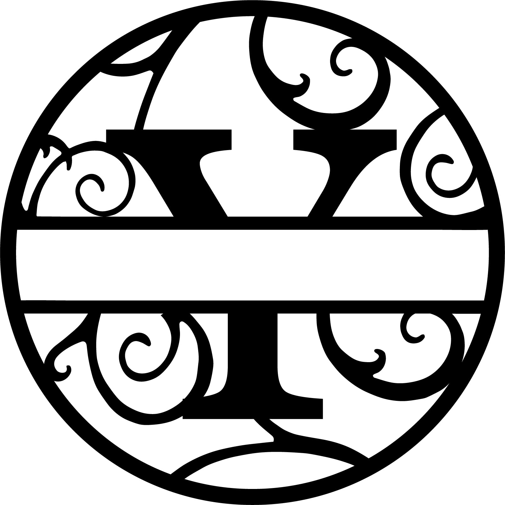 Initial letter monogram with circle outline